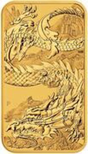 100 Dollars In the name of Elizabeth II; 6th Portrait - Dragon - Gold Bullion, Australia, 2023 reverse image