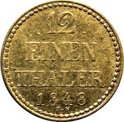 1⁄12 Thaler - Frederick Francis II, Germany, 1848 reverse image