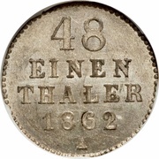 1⁄48 Thaler - Frederick William, Germany, 1862-1864 reverse image