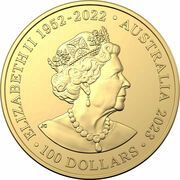 100 Dollars In the name of Elizabeth II; 6th Portrait - Emperor Penguin; Gold Bullion obverse image