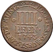 4 Pfennig - Clemens August, Germany, 1743-1745 reverse image