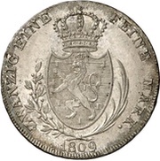 ½ Thaler - Frederick William of Weilburg, Germany, 1809 reverse image
