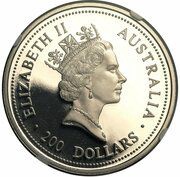 200 Dollars - Elizabeth II 4th Portrait - Koala - Platinum obverse image