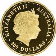 200 Dollars - Elizabeth II 4th Portrait - Australian Nugget - Gold Bullion Coin obverse image