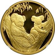 200 Dollars - Elizabeth II 4th Portrait - Koala - Gold Bullion Coin, Australia, 2011 reverse image