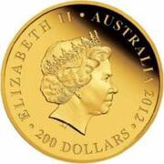200 Dollars - Elizabeth II 4th Portrait - Australian Olympic Team - Gold Proof obverse image