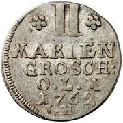 2 Mariengroschen - Frederick V, Germany, 1762-1763 reverse image