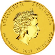 200 Dollars - Elizabeth II 4th Portrait - Year of the Rooster - Gold Bullion Coin obverse image