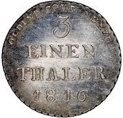 ⅓ Thaler - Peter Frederick Louis, Germany, 1816-1818 reverse image