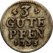 3 Pfennige - Frederick William I, Germany, 1735 reverse image