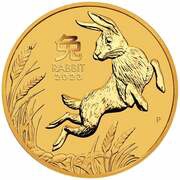 1000 Dollars - Elizabeth II Posthumous; 6th Portrait - Year of the Rabbit - Gold Bullion, Australia, 2023 reverse image