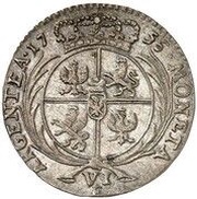 6 Gröscher - Frederick II, Germany, 1756 reverse image
