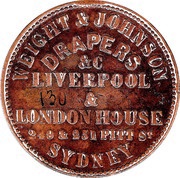 ½ Penny - Weight and Johnson Sydney; New South Wales reverse image
