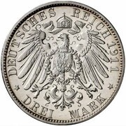 3 Mark - William II University of Breslau - Pattern, Germany, 1911 reverse image