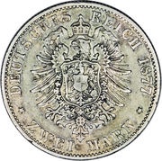 2 Marks - Henry XXII, Germany, 1877 reverse image