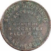 1 Penny - Stead Bros, Grocers and Seedsmen Bendigo; Victoria obverse image