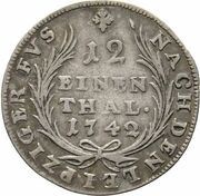 1⁄12 Thaler - Christian Ernest and Francis Josias, Germany, 1742 reverse image