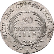 20 Kreuzers - Ernest I, Germany, 1812-1820 reverse image