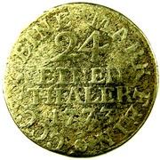 1⁄24 Thaler - Ernest II Louis, Germany, 1773 reverse image