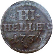 1 Heller - Ernest Frederick II, Germany, 1736 reverse image