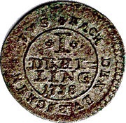 1 Dreiling - George II August, Germany, 1738 reverse image