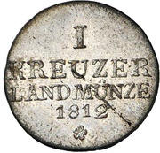 1 Kreuzer - Bernhard Erich Freund, Germany, 1812 reverse image