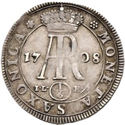 ⅙ Thaler - Frederick August I, Germany, 1708-1709 reverse image