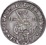 ¼ Thaler - John George I Centenary of the Reformation, Germany, 1617 reverse image