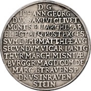 2 Thalers - John George I Vicariat, Germany, 1619 reverse image