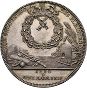 2 Thalers - Frederick August III Prize Taler, Germany, 1780 reverse image
