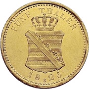 5 Thalers - Frederick August I, Germany, 1825-1827 reverse image