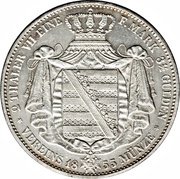 2 Thalers / 3½ Gulden - John, Germany, 1855-1856 reverse image