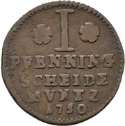 1 Pfenning - William Frederick Ernest, Germany, 1750 reverse image