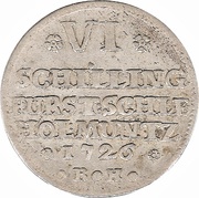 6 Schilling - Charles Frederick, Germany, 1722-1726 reverse image