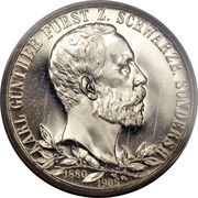 2 Marks - Charles Günther Silver Jubilee; thin rim obverse image