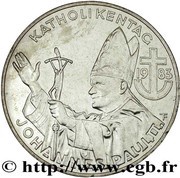 500 Schilling Catholic Day - Pope's Visit, Austria, 1983 reverse image
