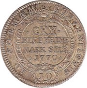 10 Kreuzers - Francis Christoph, Germany, 1770 reverse image