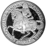 500 Schilling Prince Eugene of Savoy, Austria, 1986 reverse image