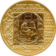 1000 Schilling Die Buchmalerei obverse image