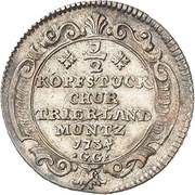 ½ Kopfstück - Francis George of Shönborn, Germany, 1734 reverse image