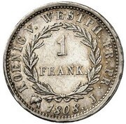 1 Frank - Jérôme Bonaparte reverse image