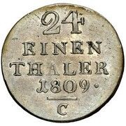 1⁄24 Thaler - Jérôme Bonaparte, Germany, 1809 reverse image