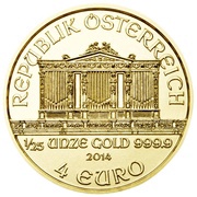 4 Euros Vienna Philharmonic obverse image