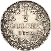½ Gulden - Charles I, Germany, 1868-1871 reverse image