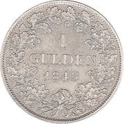 1 Gulden - William I, Germany, 1838-1856 reverse image