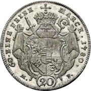 20 Kreuzers - Francis Louis of Erthal, Germany, 1780-1784 reverse image