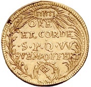 1 Goldgulden - Peter Philip of Dernbach Neujahrsgoldgulden, Germany, 1675 reverse image