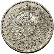 1 Mark - Wilhelm II type 2 - small shield - Pattern obverse image