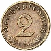 2 Reichspfennig Pattern reverse image