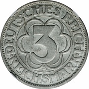 3 Reichsmark Nordhausen, Germany, 1927 reverse image